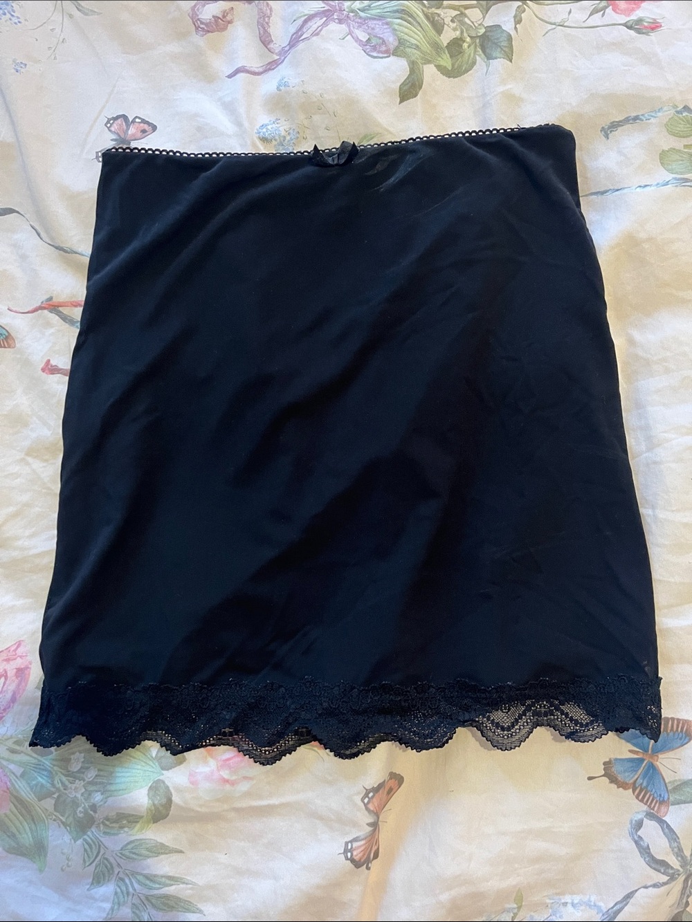 Garage black lace bow miniskirt